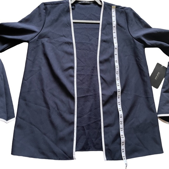 NWT Zara Women’s Black Blazer Cardigan Jacket Bell Sleeves Sz Small - Picture 7 of 7
